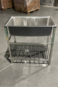 Stainless steel wall-mounted hand wash sink front view

Food-safe hygiene hand washing station with drain

Commercial kitchen hand wash sink in stainless steel

Compact wall-mounted sink for food prep area

