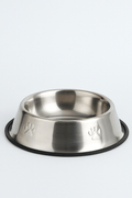 Stainless steel pet bowl with anti-slip base
7" dog food bowl on white background
Side-by-side stainless steel bowls for cats and dogs