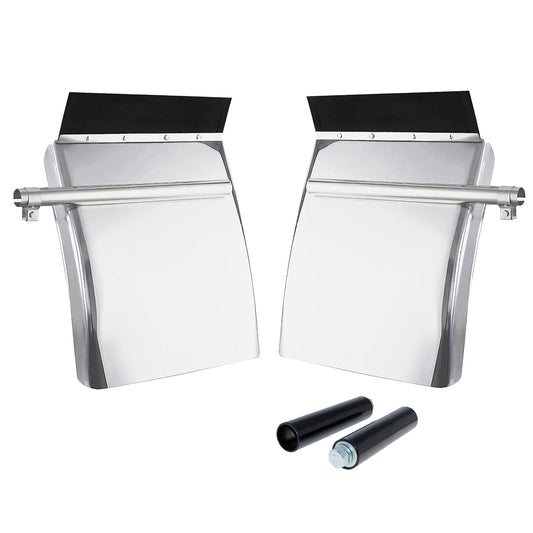 New Stainless Steel Quarter Fender Sets for Semi Trucks – 24"x27", Universal Fit, Polished Finish P250522 - with | Sold by Uncle Wiener's Wholesale