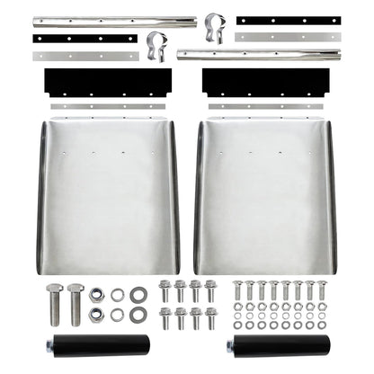 New Stainless Steel Quarter Fender Sets for Semi Trucks – 24"x27", Universal Fit, Polished Finish P250522 - with | Sold by Uncle Wiener's Wholesale