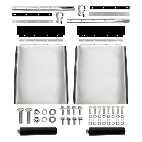 New Stainless Steel Quarter Fender Sets for Semi Trucks – 24"x27", Universal Fit, Polished Finish P250522 - with | Sold by Uncle Wiener's Wholesale