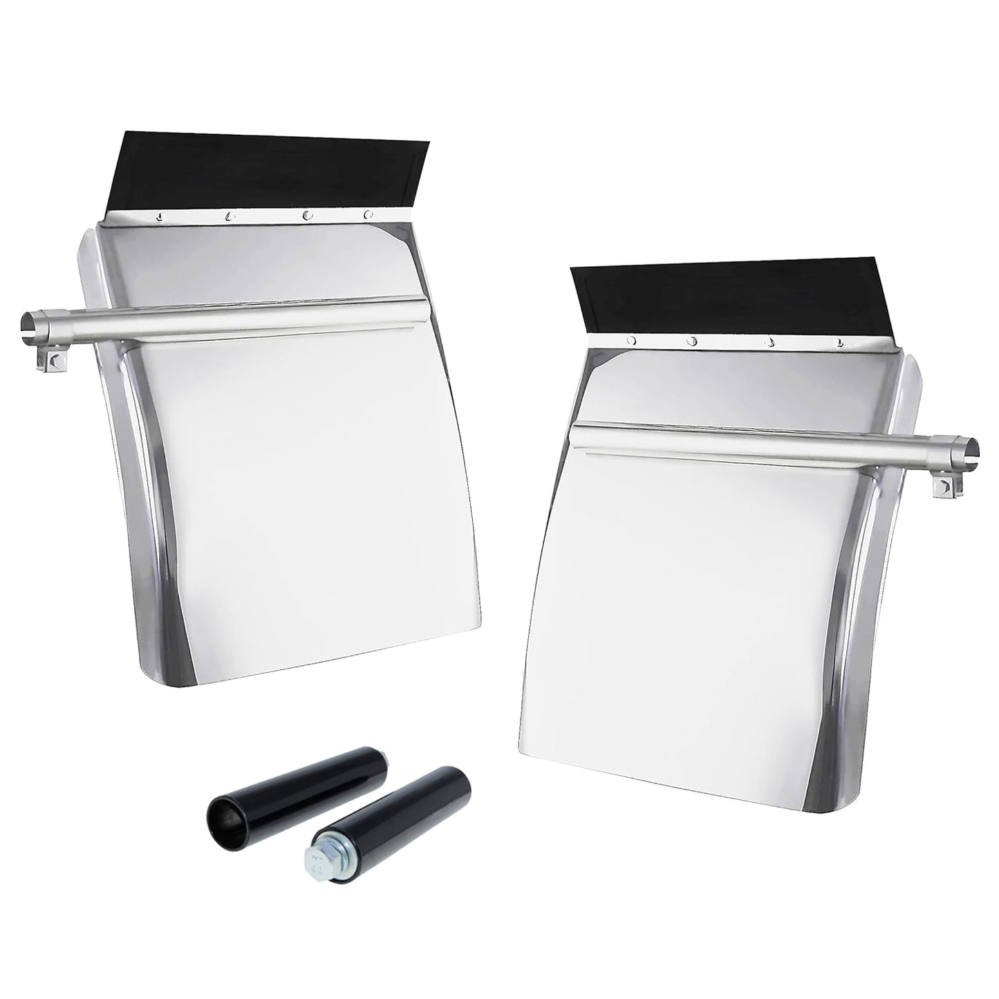 New Stainless Steel Quarter Fender Sets for Semi Trucks – 24"x27", Universal Fit, Polished Finish P250522 - with | Sold by Uncle Wiener's Wholesale