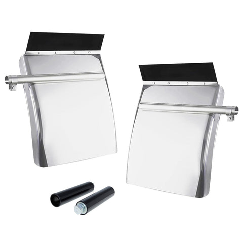New Stainless Steel Quarter Fender Sets for Semi Trucks – 24"x27", Universal Fit, Polished Finish P250522 - with | Sold by Uncle Wiener's Wholesale