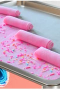 “Rolled ice cream machine with colorful ingredients”

“Stainless steel commercial ice cream maker on display”

“180W rolled ice cream maker with side ventilation holes”

“Rolled ice cream prep on freezing plate”

“Ice cream rolls being made with spatula”