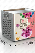 “Rolled ice cream machine with colorful ingredients”

“Stainless steel commercial ice cream maker on display”

“180W rolled ice cream maker with side ventilation holes”

“Rolled ice cream prep on freezing plate”

“Ice cream rolls being made with spatula”