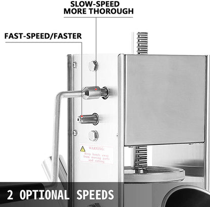 Stainless steel sausage stuffer 3L vertical – front view
Full set with 4 stuffing tubes – commercial sausage maker
Stuffer with removable cylinder and mountable base
Tilt-back vertical stuffer with food-safe piston
Homemade sausage in tray next to vertical stuffer