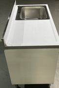 Stainless steel utility sink with 3 drawers front view

Commercial sink cabinet for restaurant or kitchen use

Stainless sink station with pull-out storage drawers

Industrial-grade sink unit with integrated storage

Compact kitchen sink workstation for food prep areas