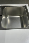Stainless steel utility sink with 3 drawers front view

Commercial sink cabinet for restaurant or kitchen use

Stainless sink station with pull-out storage drawers

Industrial-grade sink unit with integrated storage

Compact kitchen sink workstation for food prep areas