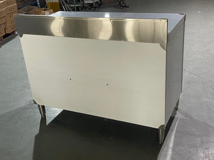 Stainless steel workbench with sliding doors front view

Restaurant prep table with built-in storage

Commercial kitchen stainless steel workbench

Side view of sliding door stainless work table

Heavy-duty garage workbench with stainless cabinet