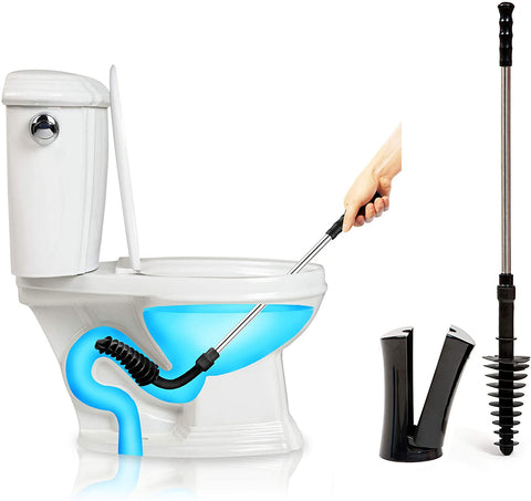New Stainless Steel Toilet Plunger Dredge – Powerful Clog Remover with Holder | SKU: D0239 - with | Sold by Uncle Wiener's Wholesale