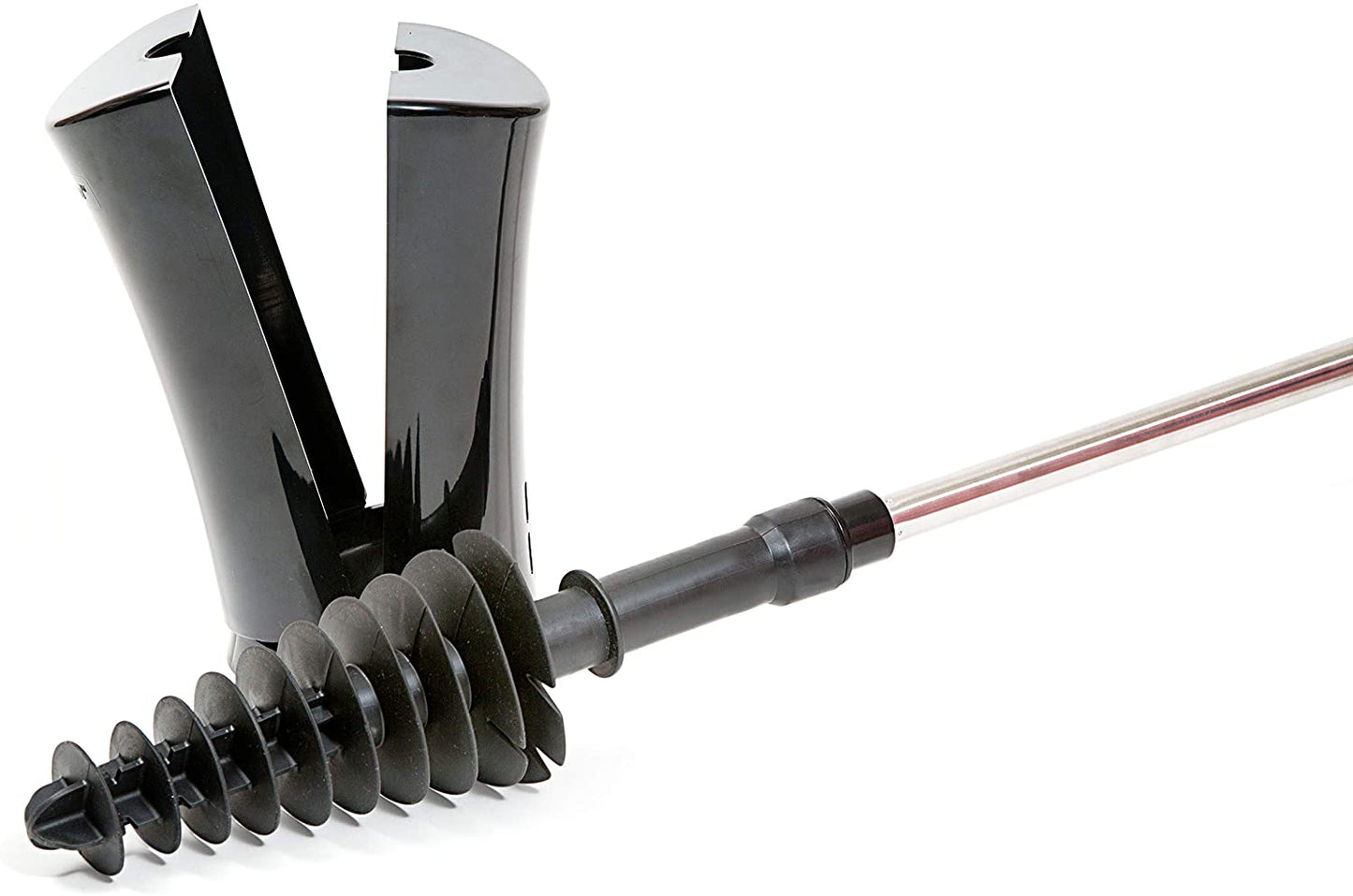 New Stainless Steel Toilet Plunger Dredge – Powerful Clog Remover with Holder | SKU: D0239 - with | Sold by Uncle Wiener's Wholesale