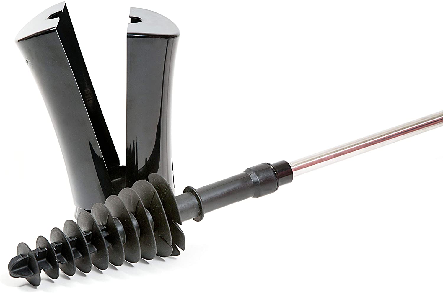 New Stainless Steel Toilet Plunger Dredge – Powerful Clog Remover with Holder | SKU: D0239 - with | Sold by Uncle Wiener's Wholesale