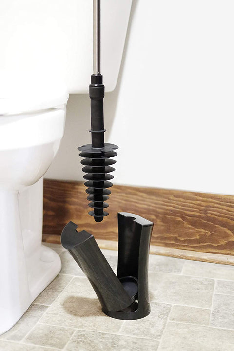 New Stainless Steel Toilet Plunger Dredge – Powerful Clog Remover with Holder | SKU: D0239 - with | Sold by Uncle Wiener's Wholesale