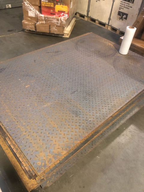 Steel Checkered Plate – Installed in Garage or Workshop