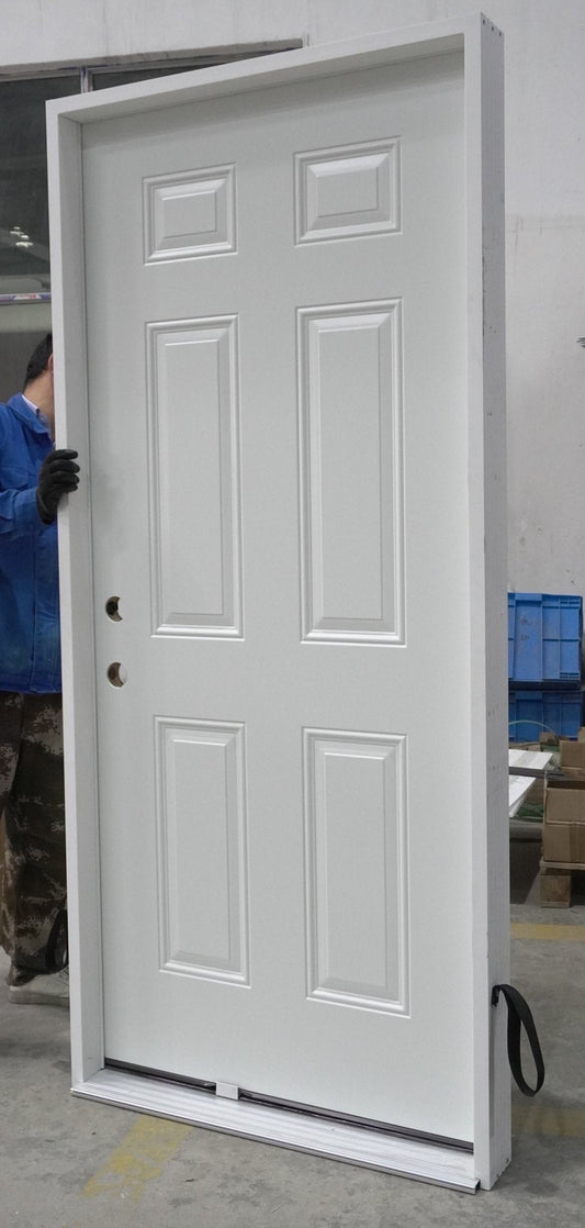 New Steel Prehung Insulated Entry Door – Canadian Standard Sizes - with 32″ x 80″ Left Swing | Sold by Uncle Wiener's Wholesale
