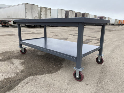 Steel Rolling Tool Table with Two Layers and Locking Casters – TC025M

Mobile Workbench with Gray Finish in Garage Setup

Heavy-Duty 2-Tier Steel Workstation for Industrial Use

Tool Table with Smooth-Rolling Wheels and Shelf Storage

Front Angle of Steel Workbench with Lower Shelf and Locking Wheels

Industrial Workshop Setup Featuring TC025M Rolling Bench

Side View of Assembled Rolling Work Table in Gray Metal