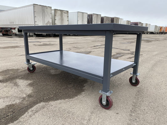 Steel Rolling Tool Table with Two Layers and Locking Casters – TC025M

Mobile Workbench with Gray Finish in Garage Setup

Heavy-Duty 2-Tier Steel Workstation for Industrial Use

Tool Table with Smooth-Rolling Wheels and Shelf Storage

Front Angle of Steel Workbench with Lower Shelf and Locking Wheels

Industrial Workshop Setup Featuring TC025M Rolling Bench

Side View of Assembled Rolling Work Table in Gray Metal