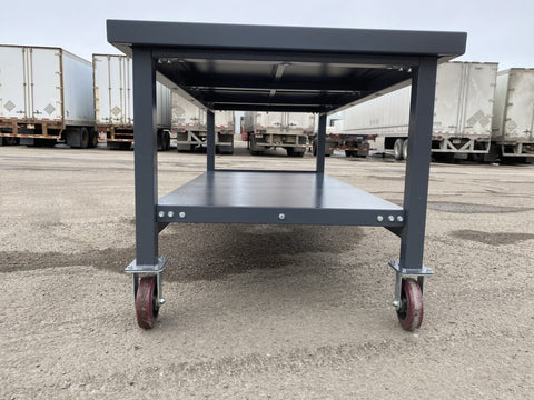 Steel Rolling Tool Table with Two Layers and Locking Casters – TC025M

Mobile Workbench with Gray Finish in Garage Setup

Heavy-Duty 2-Tier Steel Workstation for Industrial Use

Tool Table with Smooth-Rolling Wheels and Shelf Storage

Front Angle of Steel Workbench with Lower Shelf and Locking Wheels

Industrial Workshop Setup Featuring TC025M Rolling Bench

Side View of Assembled Rolling Work Table in Gray Metal