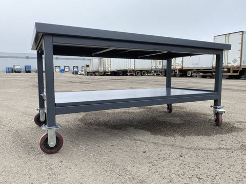 Steel Rolling Tool Table with Two Layers and Locking Casters – TC025M

Mobile Workbench with Gray Finish in Garage Setup

Heavy-Duty 2-Tier Steel Workstation for Industrial Use

Tool Table with Smooth-Rolling Wheels and Shelf Storage

Front Angle of Steel Workbench with Lower Shelf and Locking Wheels

Industrial Workshop Setup Featuring TC025M Rolling Bench

Side View of Assembled Rolling Work Table in Gray Metal