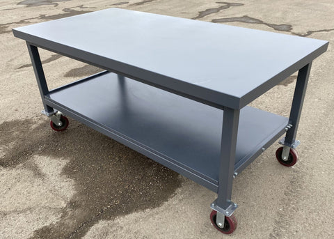 Steel Rolling Tool Table with Two Layers and Locking Casters – TC025M

Mobile Workbench with Gray Finish in Garage Setup

Heavy-Duty 2-Tier Steel Workstation for Industrial Use

Tool Table with Smooth-Rolling Wheels and Shelf Storage

Front Angle of Steel Workbench with Lower Shelf and Locking Wheels

Industrial Workshop Setup Featuring TC025M Rolling Bench

Side View of Assembled Rolling Work Table in Gray Metal