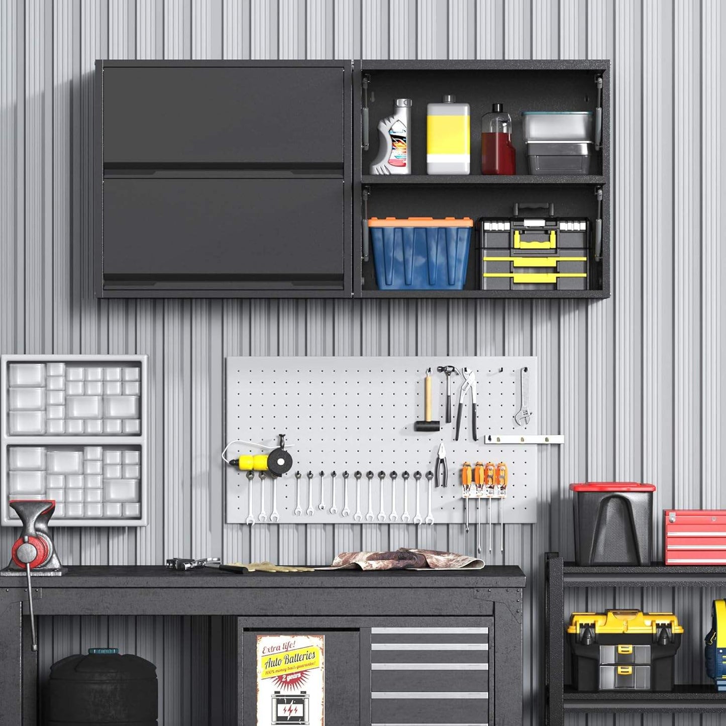 NEW Steel Utility Cabinet 27.2″ × 12.6″ × 25.6″ Black Workshop Storage YCDM229 - with | Sold by Uncle Wiener's Wholesale