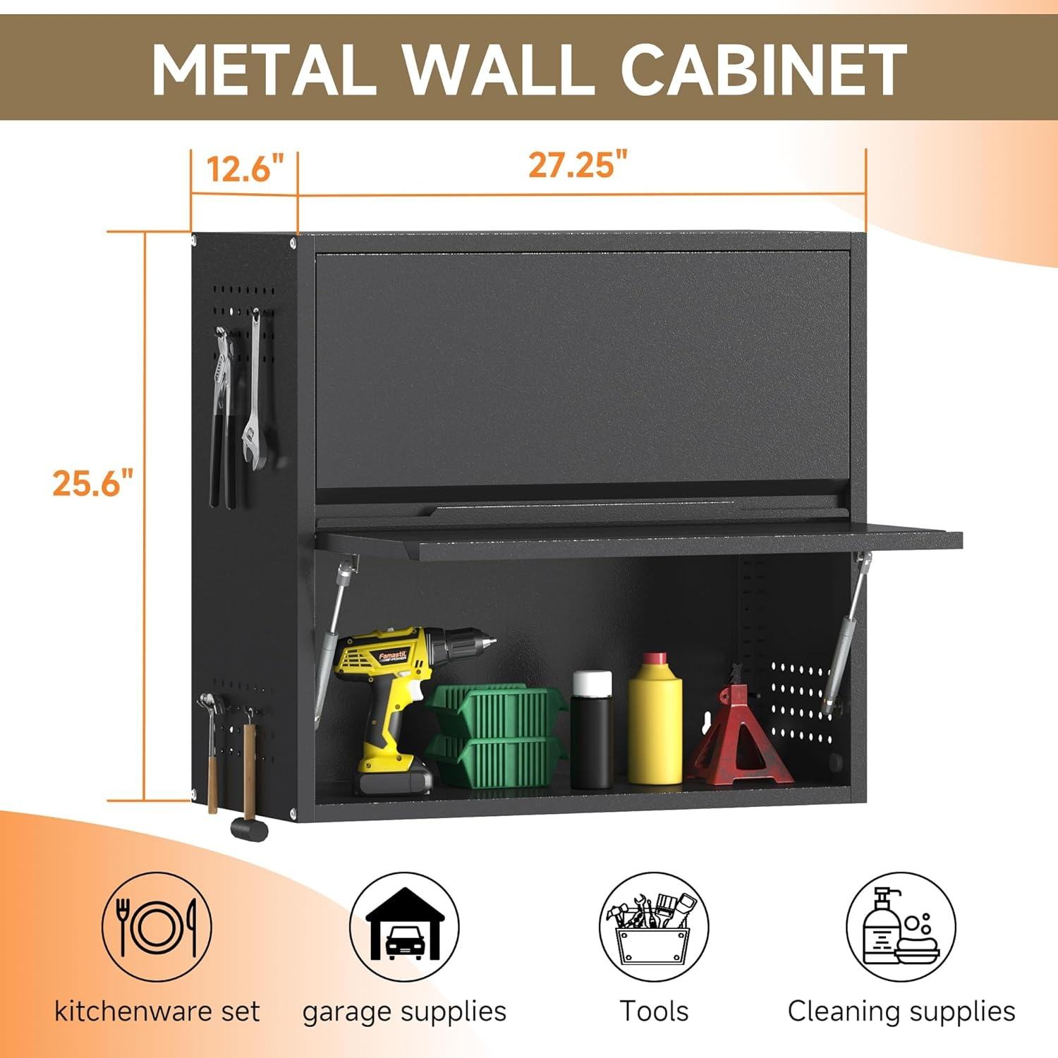 NEW Steel Utility Cabinet 27.2″ × 12.6″ × 25.6″ Black Workshop Storage YCDM229 - with | Sold by Uncle Wiener's Wholesale