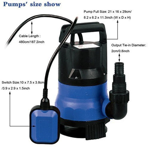 Submersible sump pump with float switch for dirty water removal

blue and black sump pump for residential basement use

1/2 HP sump pump model with high GPH flow

1.5 HP submersible pump for water drainage and flood prevention