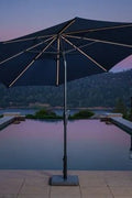 “SunVilla 10 FT LED Patio Umbrella at sunset”

“360-degree solar-powered umbrella with Outdura canopy”

“Tan SunVilla umbrella with LED lights open on patio”

“Outdoor umbrella with auto tilt feature – gray color”