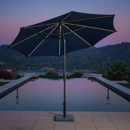 SunVilla 10 FT LED Patio Umbrella – Solar Powered with Auto Tilt, 360° – Uncle Wiener's Wholesale