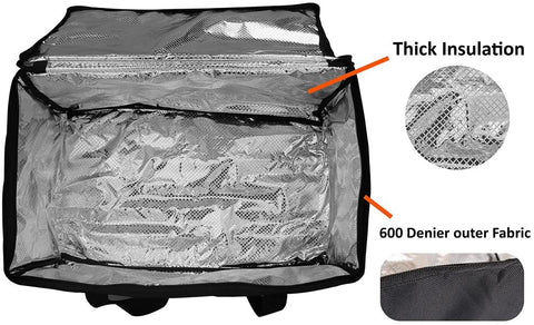 New Superior Insulated Food Delivery Bag – 21 x 11 Inch Thermal Carrier for Hot & Cold Foods 818845 - with | Sold by Uncle Wiener's Wholesale