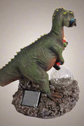Funny dinosaur garden gnome massacre solar LED light
T-Rex devouring gnomes solar statue for garden decor
Outdoor dinosaur light with solar-powered LED illumination