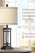 Farmhouse-style bronze table lamp with USB A and C ports

Set of 2 bedside lamps with charging ports and linen shade

Rustic USB table lamp for bedroom or living room

USB-C end table lamp with pull chain and soft lighting

