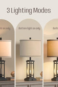 Farmhouse-style bronze table lamp with USB A and C ports

Set of 2 bedside lamps with charging ports and linen shade

Rustic USB table lamp for bedroom or living room

USB-C end table lamp with pull chain and soft lighting

