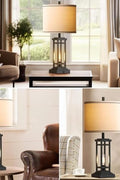 Farmhouse-style bronze table lamp with USB A and C ports

Set of 2 bedside lamps with charging ports and linen shade

Rustic USB table lamp for bedroom or living room

USB-C end table lamp with pull chain and soft lighting

