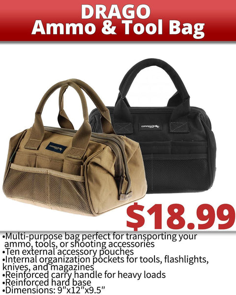 New Tactical Ammo & Tool Bag – Heavy - Duty Military Utility Range Bag for Shooting, Hunting & Gear Storage 721616T - with Black | Sold by Uncle Wiener's Wholesale