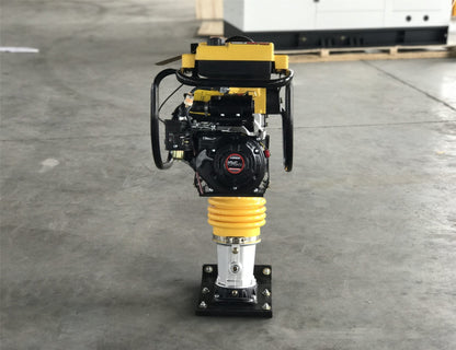 Loncin RM80 gas-powered tamping rammer front view

Yellow jumping jack compactor for soil and asphalt

Gas-powered construction compactor on job site

Loncin 6.5HP tamping rammer with impact foot

High-impact trench tamper machine for contractors
