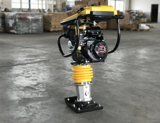 Loncin RM80 gas-powered tamping rammer front view

Yellow jumping jack compactor for soil and asphalt

Gas-powered construction compactor on job site

Loncin 6.5HP tamping rammer with impact foot

High-impact trench tamper machine for contractors