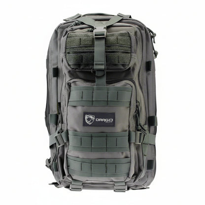 Tracker Tactical Backpack in OD Green – military style with compartments
Side view of tactical backpack with breathable straps and buckles
Tactical backpack opened to show internal pockets and zippers
Outdoor survival backpack with molle system and storage pockets