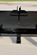 HLA67 skid steer to 3-point hitch plate – front angle
Rear view of 3-point skid steer adapter with lift arms
Close-up of 2" trailer receiver hitch on adapter plate
Side profile of Category 1 & 2 compatible plate
Adjustable lift arms and steel plate design