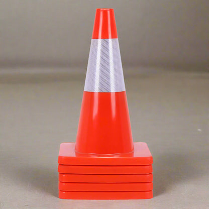 Orange 18 inch traffic cone with reflective ring
Base view of stackable PVC road safety cone
Set of traffic cones lined up on construction site
High-visibility reflective safety cone (28 inch)
Side view of TTC218 and TTC228 traffic cones
