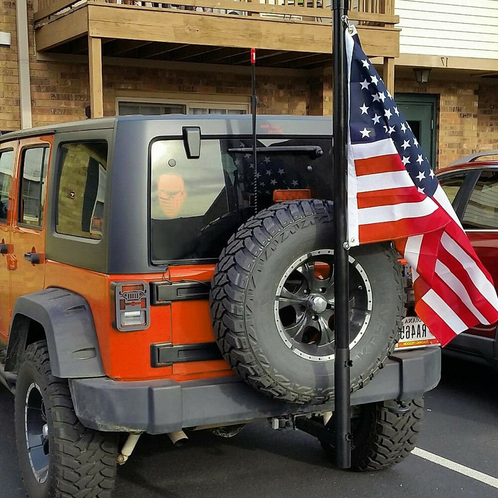 Trailer Hitch Mounted Flagpole Holder for Trucks – Universal 2-Inch Receiver with Mounting Kit