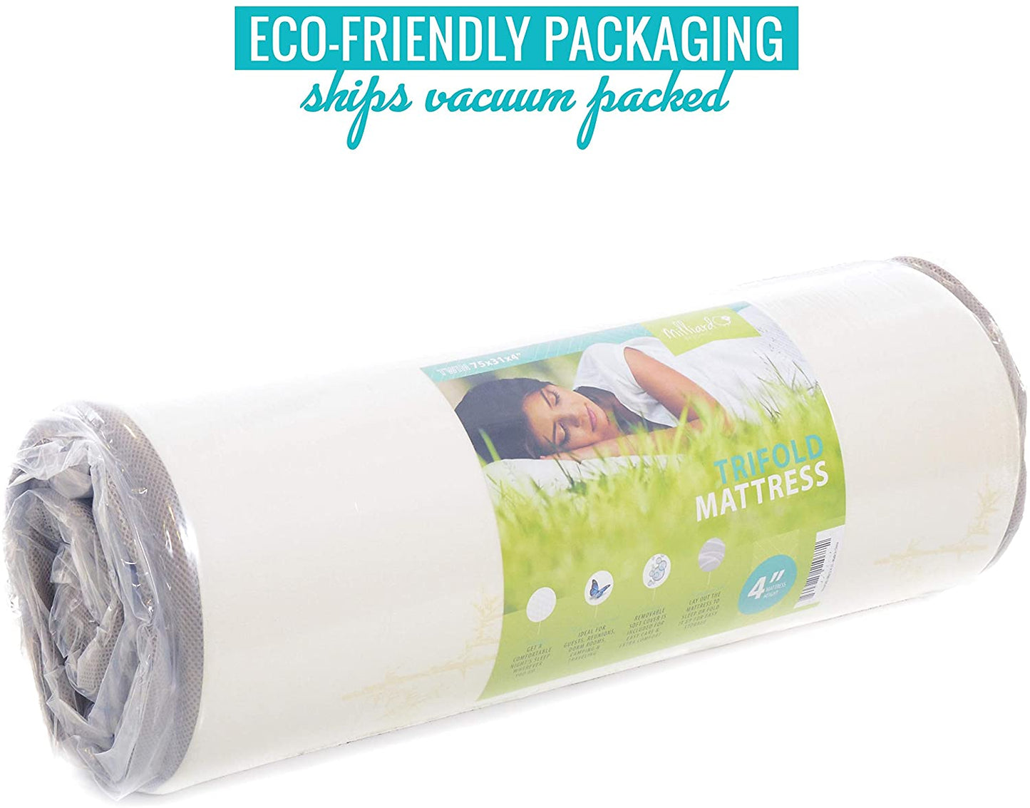 NEW Tri - Folding Bamboo Mattress & Washable Cover: - with Twin XL | Sold by Uncle Wiener's Wholesale