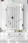 espresso vanity set with tri-fold mirror and stool
white 7-drawer makeup dressing table
vanity table with jewelry hooks
makeup table with stool and drawers
elegant vanity furniture for bedrooms