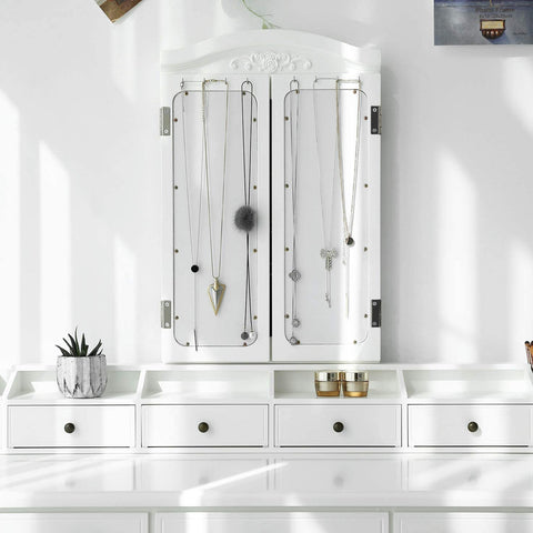 espresso vanity set with tri-fold mirror and stool
white 7-drawer makeup dressing table
vanity table with jewelry hooks
makeup table with stool and drawers
elegant vanity furniture for bedrooms