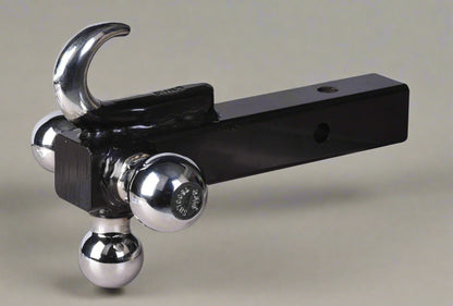 Triple Ball Hitch with Hook – 2” Receiver Mount (HB002)
Trailer Hitch with Chrome Balls and Hook – Side View
Heavy-Duty Hitch Ball Combo with Tow Hook – Rear Angle
3-Way Trailer Ball Mount with Hook – Top View