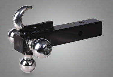 Triple Ball Hitch with Hook – 2” Receiver Mount (HB002)
Trailer Hitch with Chrome Balls and Hook – Side View
Heavy-Duty Hitch Ball Combo with Tow Hook – Rear Angle
3-Way Trailer Ball Mount with Hook – Top View