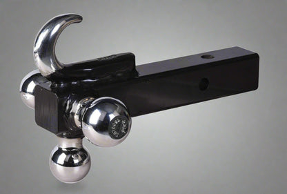 Triple Ball Hitch with Hook – 2” Receiver Mount (HB002)
Trailer Hitch with Chrome Balls and Hook – Side View
Heavy-Duty Hitch Ball Combo with Tow Hook – Rear Angle
3-Way Trailer Ball Mount with Hook – Top View