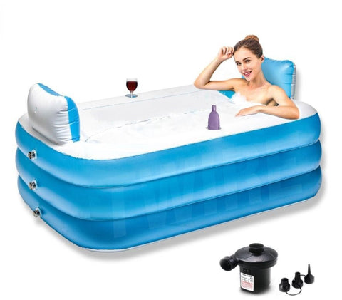New Twin Inflatable Bath Tub Spa with Pump – Portable Relaxation & Hydrotherapy 332021 - with | Sold by Uncle Wiener's Wholesale