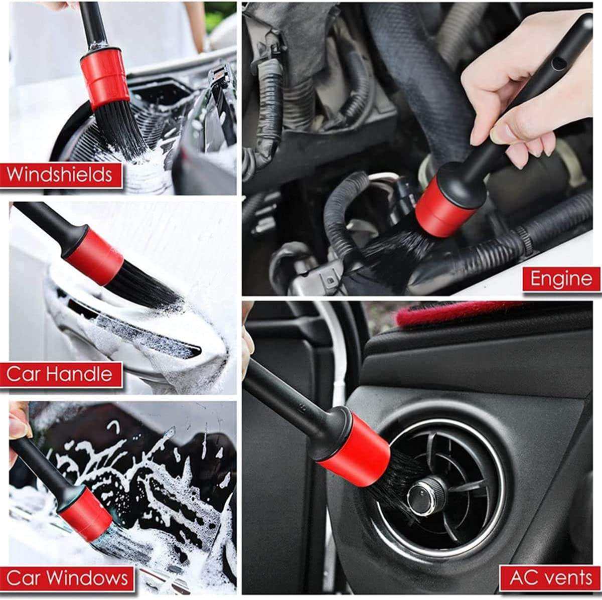 New Ultra Flexible Car Detailing Brush Set 5 PCS Car Care Cleaning Tools 5PCDB - with | Sold by Uncle Wiener's Wholesale