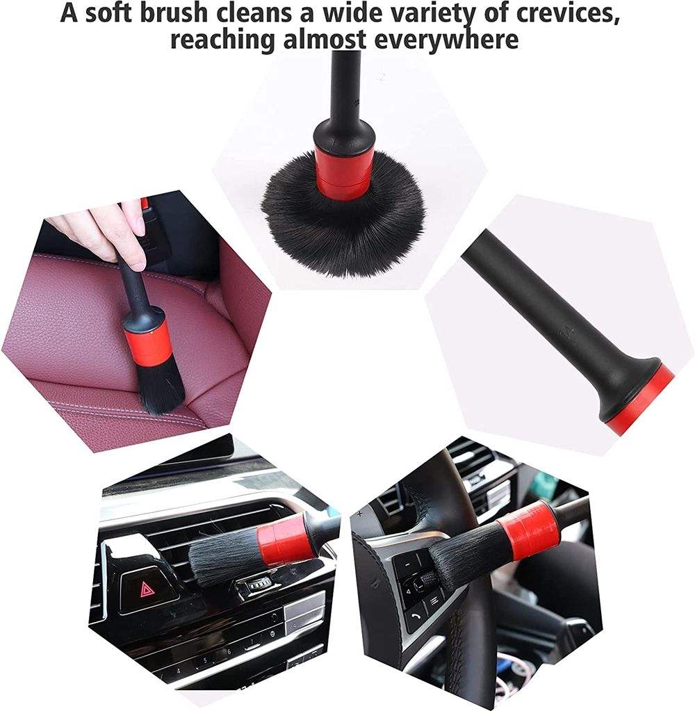 New Ultra Flexible Car Detailing Brush Set 5 PCS Car Care Cleaning Tools 5PCDB - with | Sold by Uncle Wiener's Wholesale